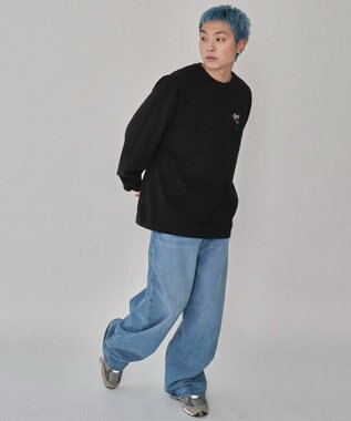 WEGO 【ユニセックス着用ITEM】別注BENDAVISワンポイントT（LS） ブラック