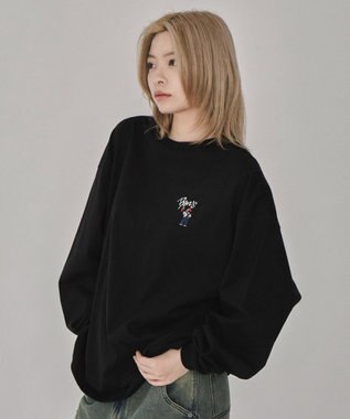 WEGO 【ユニセックス着用ITEM】別注BENDAVISワンポイントT（LS） ブラック