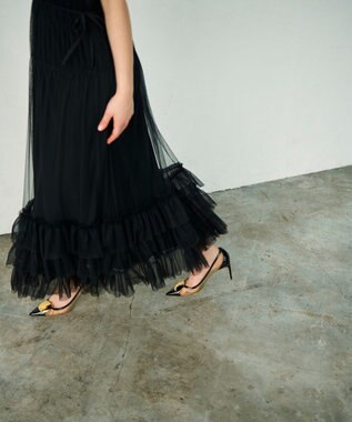 GRACE CONTINENTAL チュールティアードワンピース ブラック