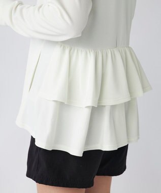 OP／FILA 【ocean pacific】フェイスガード付き バックフリル ラッシュガードパーカー オフホワイト