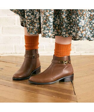 ing <ing>デザインショートブーツ ブラウン