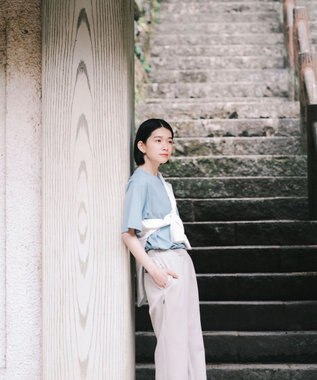 SHARE PARK LADIES 【UVカット・吸水速乾・ストレッチ・軽量 】ロゴポケットTシャツ（S・Mサイズ） サックスブルー系