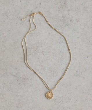 earth music&ecology レイヤードチェーンメダリオンネックレス