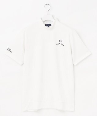 23区GOLF 【MEN】【吸水速乾/UVケア】ＹＥＬＬ柄ジャガード モックネック ホワイト系