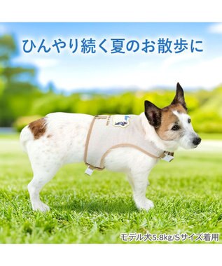 PET PARADISE リサとガスパール 保冷剤付き クール ハーネス 《シトラス柄》  Ｓ 小型犬 ベージュ