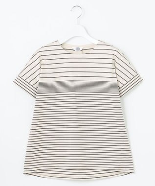 J.PRESS LADIES L パネルボーダー ドルマンスリーブ カットソー ホワイト系1