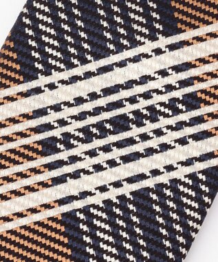 JOSEPH ABBOUD 【日本製】タータンチェック ネクタイ ダークブラウン系