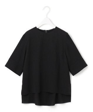 ICB L 【接触冷感・UVカット・洗える】 T/Rドライリネン Tブラウス ブラック系