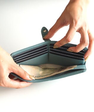 Atelier nuu 日本製 薄マチ本革 lim スマートロングウォレット ブルー