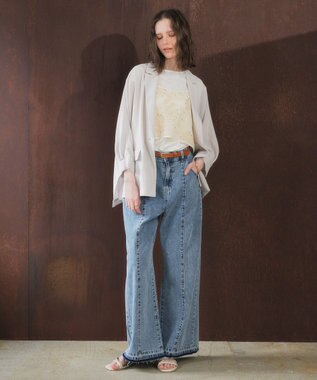 YECCA VECCA 【マシンウォッシャブル】シアージャケット Gray Beige