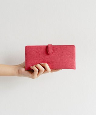 Atelier nuu 日本製 薄マチ本革 lim スマートロングウォレット  ピンク