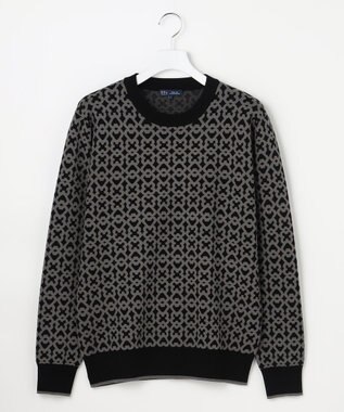 23区GOLF 【MEN】モノグラムジャガードニット ブラック系5