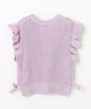 ANY KIDS ハート ケーブル ニット ベスト ラベンダー