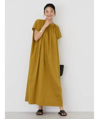 AMERICAN HOLIC 接触冷感丈違いフレンチスリーブワンピース Mustard