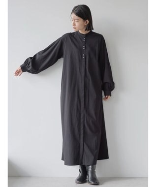 AMERICAN HOLIC バンドカラーバックタックワンピース Black