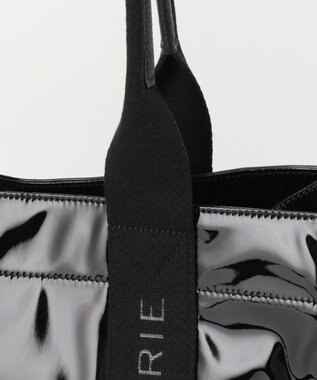 LA BAGAGERIE ソフトエナメル　ロゴテープトートバッグ　Lサイズ ブラック