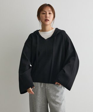 CRAFT STANDARD BOUTIQUE ハーフミラノニットフーディー＜ハンドウォッシャブル＞ Black
