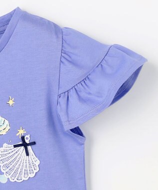 組曲 KIDS 【110-140㎝】 シーグロウフリルTシャツ アビスブルー