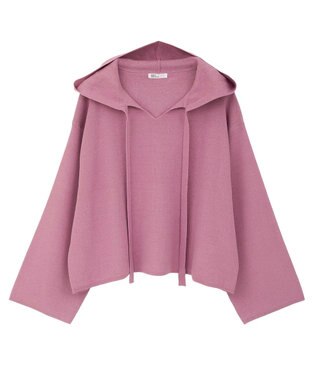 CRAFT STANDARD BOUTIQUE ハーフミラノニットフーディー＜ハンドウォッシャブル＞ Pink