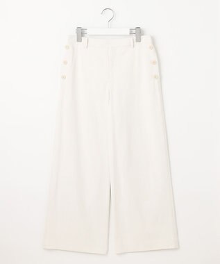 J.PRESS LADIES L 【洗える・吸水速乾】コットン麻シェルドライ ワイド パンツ アイボリー系