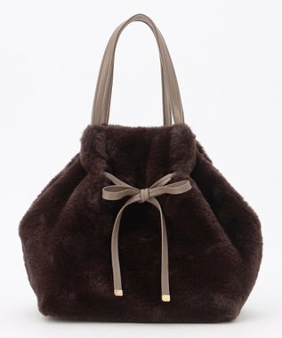 ANY SIS 【2WAY】フェイクファーリボン バッグ ブラウン