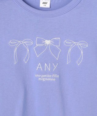ANY KIDS 【Good Price】 ANY刺繍 長袖Tシャツ ラベンダー