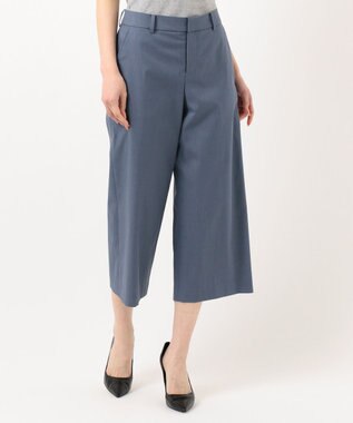 J.PRESS LADIES 【シワになりにくい】コットンフィッティーシャーク ワイドパンツ ダルブルー系