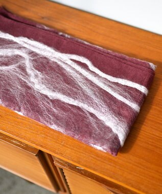 muto ニードルパンチ シルクウールストール wine