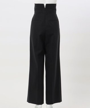 23区 【エステータ】コットンダブルクロス マーベルト ワイドパンツ ブラック系