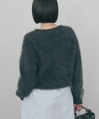 AMERICAN HOLIC 【WEB限定】フェザーゆるニットプルオーバー Charcoal Gray