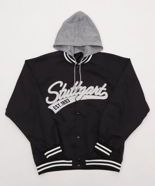 WEGO 【ユニセックス着用ITEM】2WAYフードワッペンスタジャン ブラック