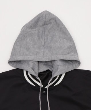 WEGO 【ユニセックス着用ITEM】2WAYフードワッペンスタジャン ブラック