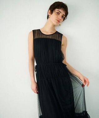 GRACE CONTINENTAL チュールティアードワンピース ブラック