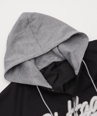 WEGO 【ユニセックス着用ITEM】2WAYフードワッペンスタジャン ブラック