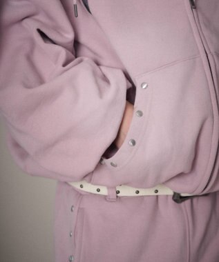 WEGO 【ユニセックス着用ITEM】グラフィックZIPパーカー ピンク