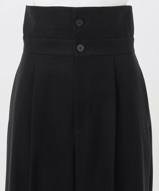 23区 【エステータ】コットンダブルクロス マーベルト ワイドパンツ ブラック系