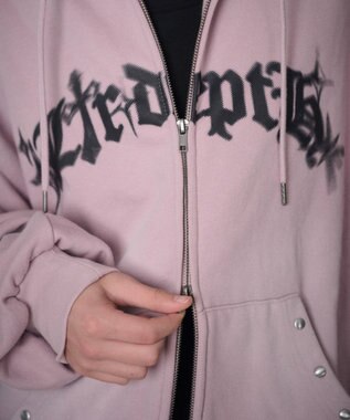 WEGO 【ユニセックス着用ITEM】グラフィックZIPパーカー ピンク