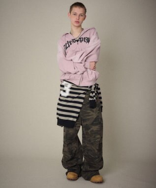 WEGO 【ユニセックス着用ITEM】グラフィックZIPパーカー ピンク