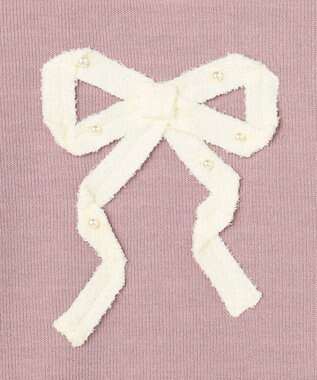 ANY KIDS リボン ニットソー トレーナー ピンク