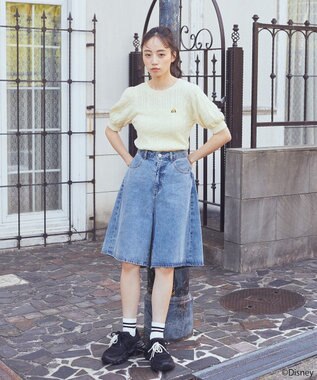 earth music&ecology Ｄｉｓｎｅｙ×Ｓｅｉｊｉ　Ｍａｔｓｕｍｏｔｏ刺繍ニット Yellow