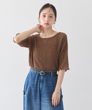earth music&ecology ランダムヨウリュウカットプルオーバー Brown