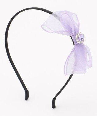 ANY KIDS リボン×ビジューカチューシャ ラベンダー