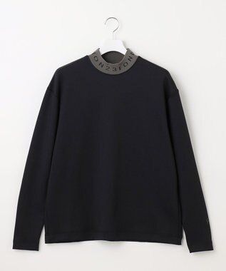 23区GOLF 【23Fondation/MEN】【吸水速乾・UVケア】バイカラー 長袖モックネックシャツ ブラック系