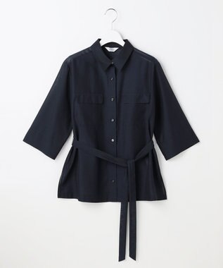 J.PRESS LADIES L リネンシアースラブ シャツ ブラウス ネイビー系