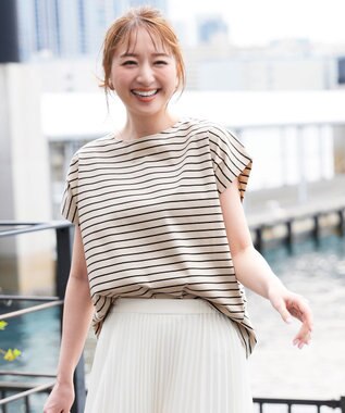 ANY SIS L 【シルクタッチさら魅せTシャツ】後ろコクーン プルオーバー