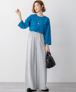 23区 L 【SLOW/一部店舗限定】MVSコットン チュニック シンプルTEE ダルブルー系