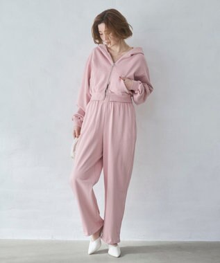 WEGO 【ウエストゴム/XSSMサイズ展開】スウェットワイドパンツ ピンク