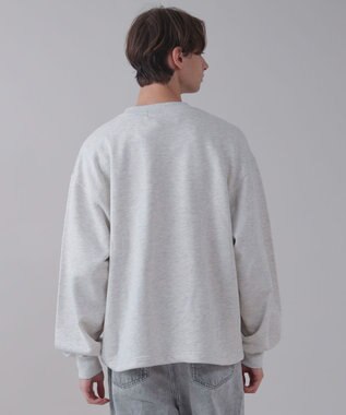 WEGO 【ユニセックス着用ITEM】ショートドロストワンポイント刺繍プルオーバー 杢グレー