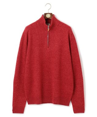 J.PRESS MEN 【KING SIZE】【Cash Lamb’s Wool】ハーフジップニット レッド系