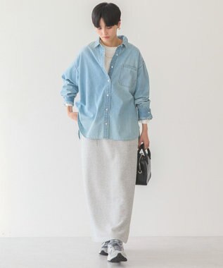 AMERICAN HOLIC バックタックオーバーシャツ Light Indigo